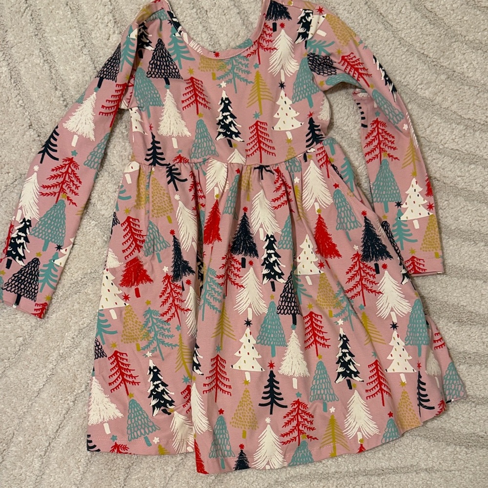 Hanna Anderson Colorful Tree Print Kids Dress